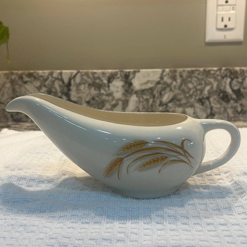 Homer Laughlin Golden Wheat Pattern Vintage Gravy or Sauce Boat